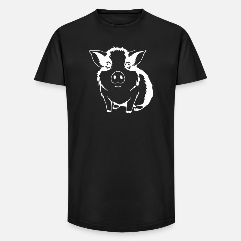 T-shirt cochon d’Inde cadeau - T-shirt coupe longue homme - noir