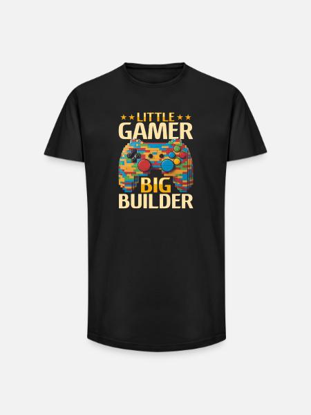 Building Blocks Gamer Gaming Brick Builder - Long Fit Männer T-Shirt - Schwarz