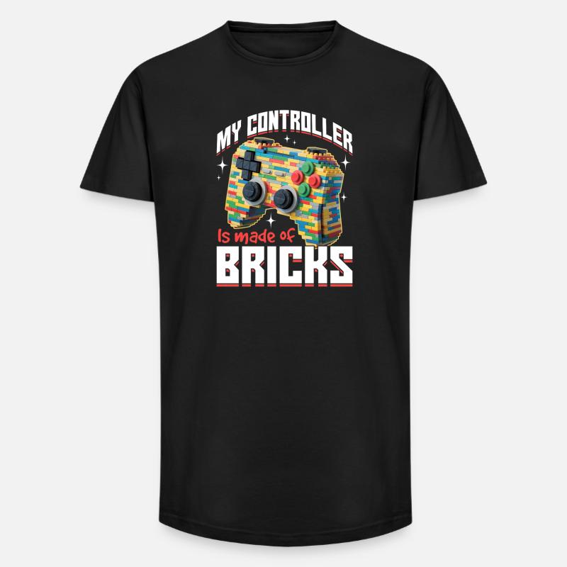 Building Blocks Gamer Gaming Brick Builder - Long Fit Männer T-Shirt - Schwarz