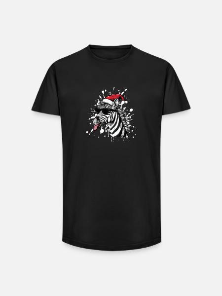 Zebra Christmas Funny - Long Fit Men's T-Shirt - black