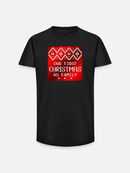 First Christmas as family - Long Fit Men's T-Shirt - black