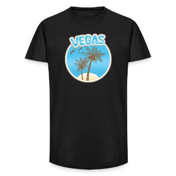 Vacances à Vegas - T-shirt coupe longue homme - noir - Devant - AI Model Male 185 light (185cm)
