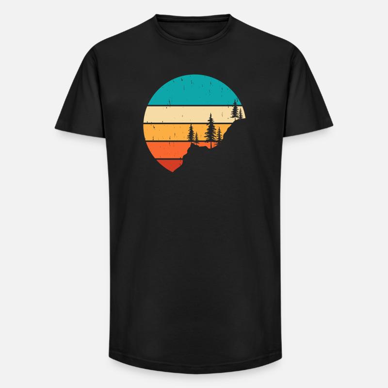 Wandern Wanderer Bergsteiger Geschenk - Long Fit Männer T-Shirt - Schwarz