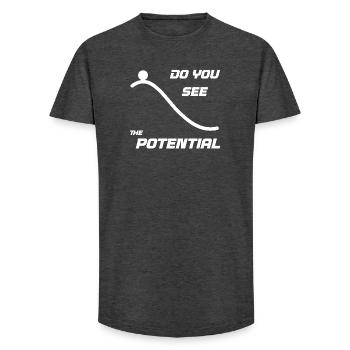 Do you see the potential - Long Fit Men's T-Shirt - charcoal grey - Front - AI Model Male 185 light (185cm)