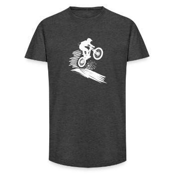 Energisches Mountainbike Art Cycling - Long Fit Männer T-Shirt - Anthrazit - Vorne - AI Model Male 185 light (185cm)