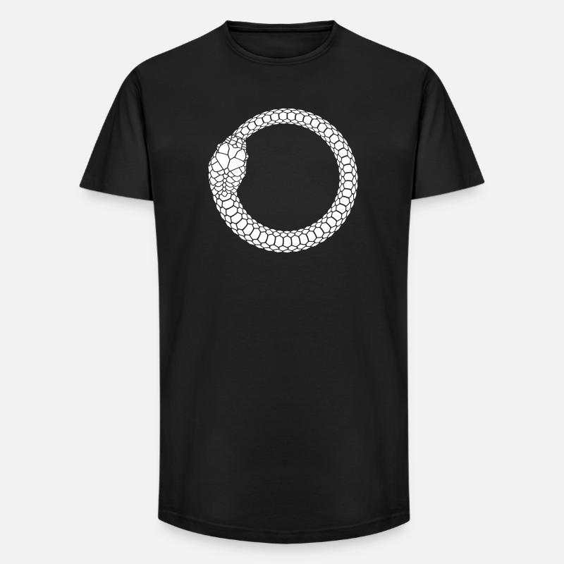 Ouroboros Snake Ring Circle - Long Fit Men's T-Shirt - black