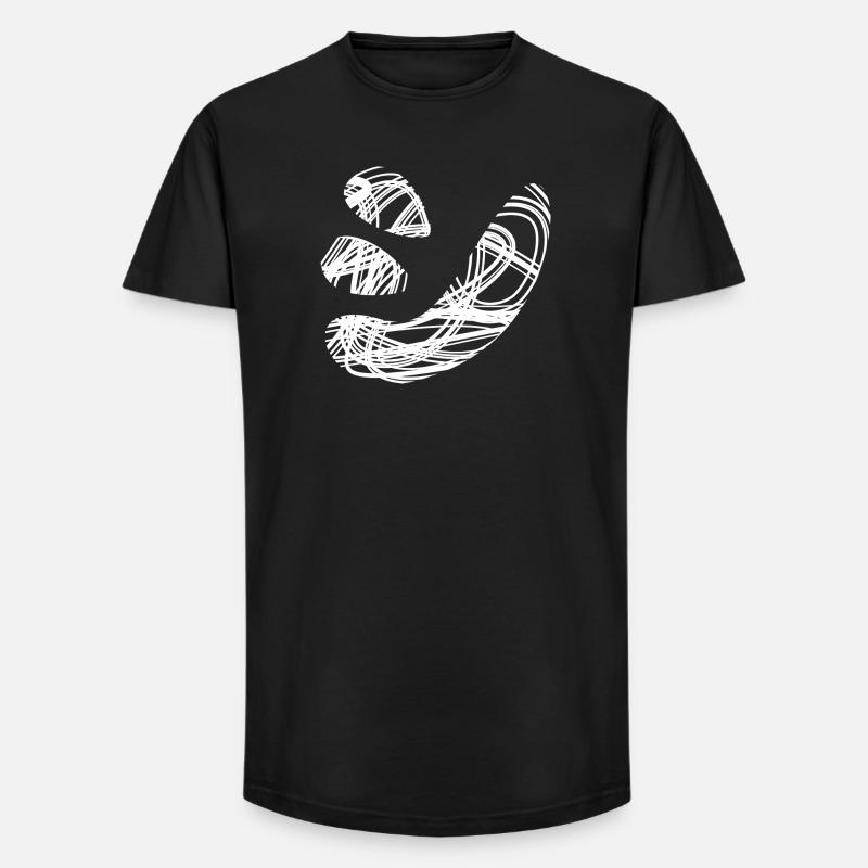 Japanischer Text 'シ' (shi) Muster - Long Fit Männer T-Shirt - Schwarz