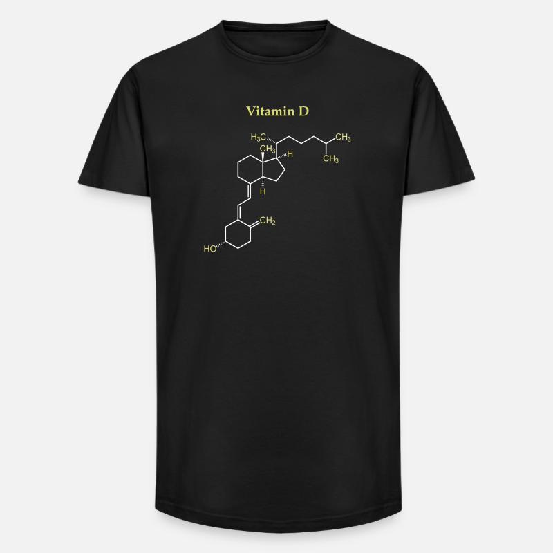 Vitamin-D-Struktur - Long Fit Männer T-Shirt - Schwarz