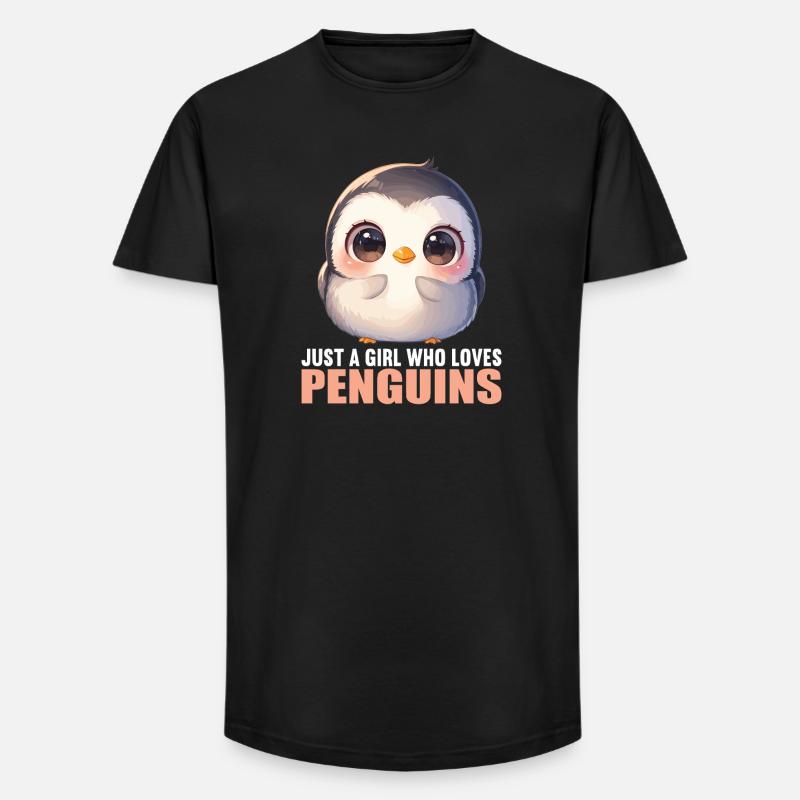 Pinguine Pinguin - Long Fit Männer T-Shirt - Schwarz