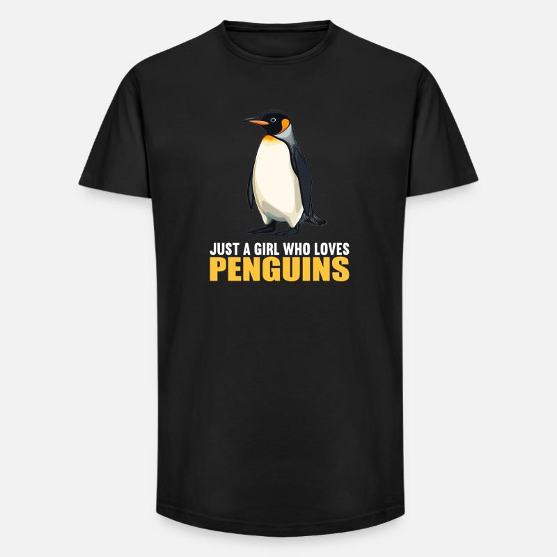 Pinguine Pinguin - Long Fit Männer T-Shirt - Schwarz