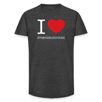 I love Streuselkuchen - Long Fit Männer T-Shirt - Anthrazit - Vorne - AI Model Male 185 light (185cm)
