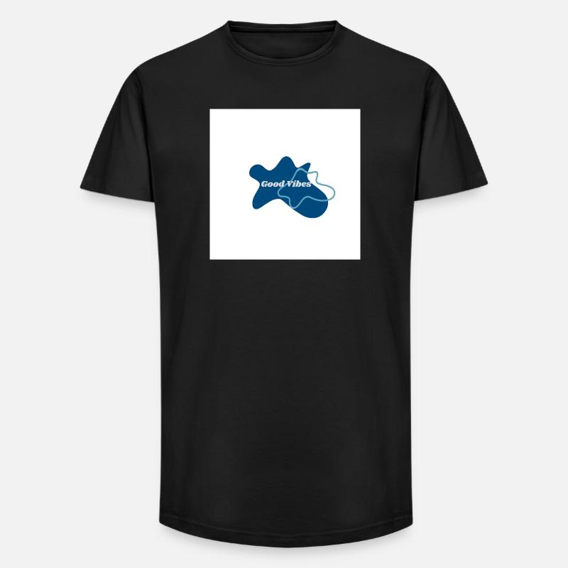 Gute Vibes Blau Logo - Long Fit Männer T-Shirt - Schwarz
