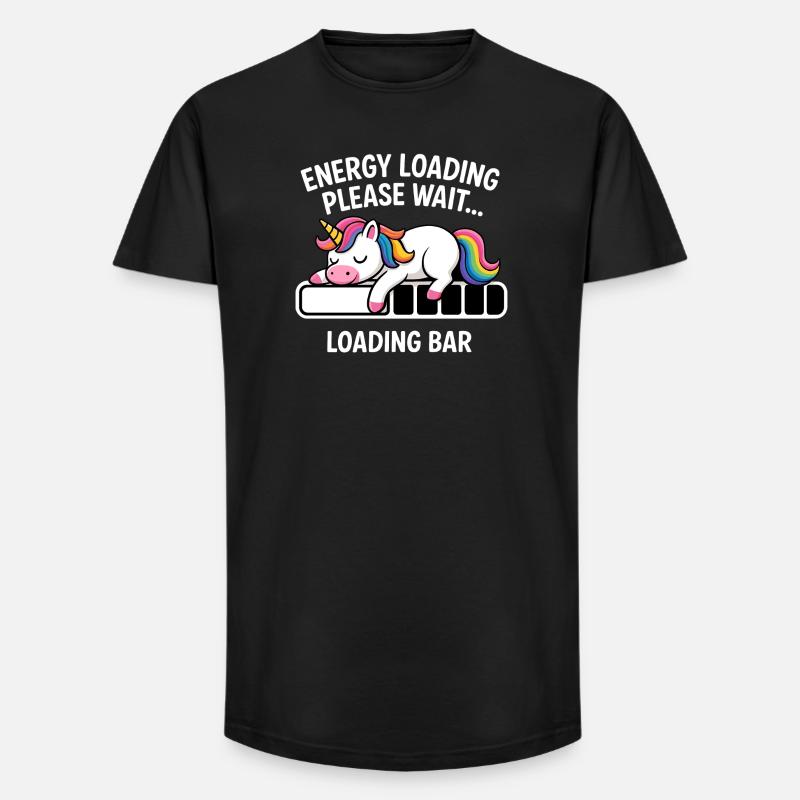 Einhorn Energie Loading Please Wait - Long Fit Männer T-Shirt - Schwarz
