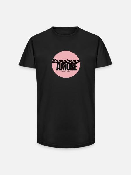 Buongiorno Amore Pink Circle - Long Fit Men's T-Shirt - black