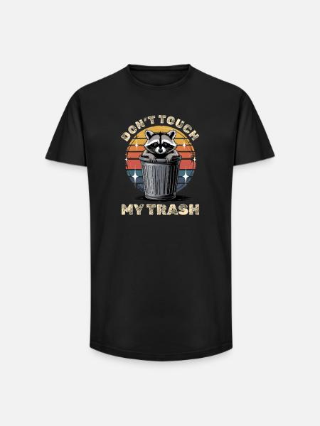 Funny Raccoon - Long Fit Männer T-Shirt - Schwarz
