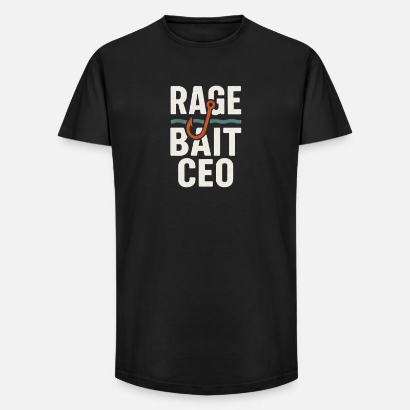 Rage Bait Hook, lustiges Meme - Long Fit Männer T-Shirt - Schwarz