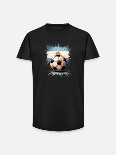 Argentinien Fußball - Long Fit Männer T-Shirt - Schwarz
