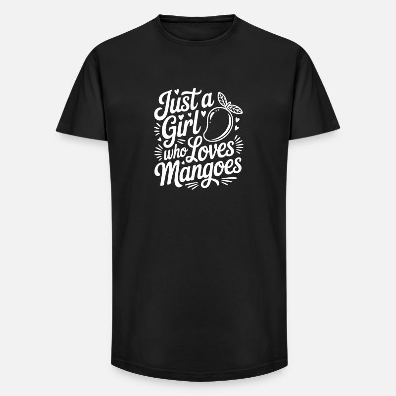 Bara en tjej som älskar mango - T-shirt herr med lång passform - svart