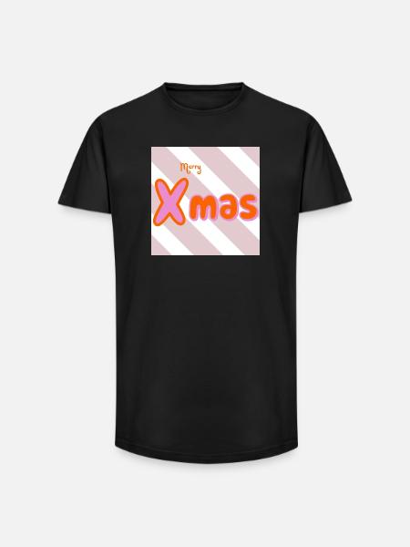 Merry Xmas Groovy Typo - Long Fit Men's T-Shirt - black