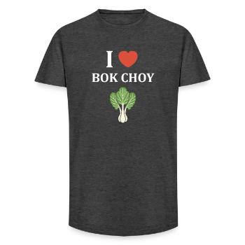 I love Bok Choy graphic - Long Fit Men's T-Shirt - charcoal grey - Front - AI Model Male 185 light (185cm)