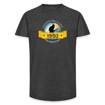 33. Geburtstag Rocking this planet since 12/1992 - Long Fit Men's T-Shirt - charcoal grey - Front - AI Model Male 185 light (185cm)