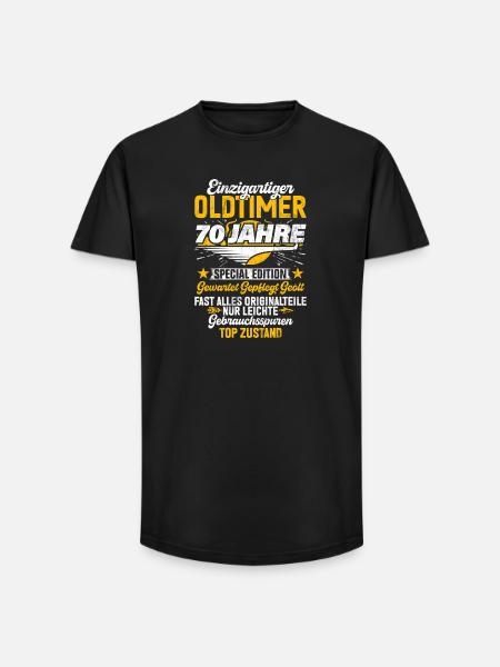 70 Years Unique Classic 70th Birthday - Long Fit Men's T-Shirt - black