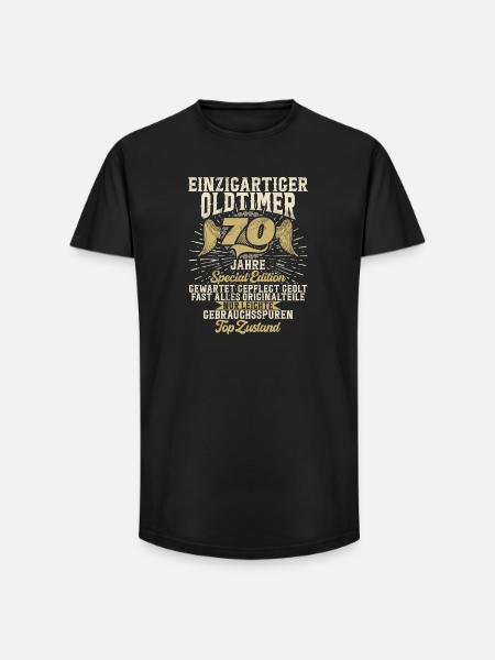 70 Years Unique Classic 70th Birthday - Long Fit Men's T-Shirt - black