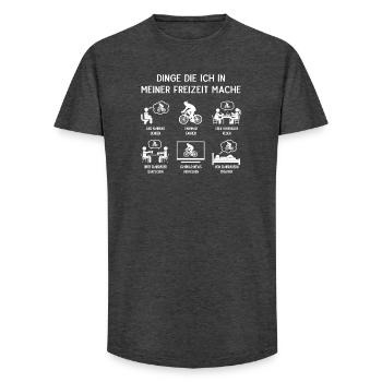 Cycliste Vélo Humour Mon temps libre - T-shirt coupe longue homme - charbon - Devant - AI Model Male 185 light (185cm)