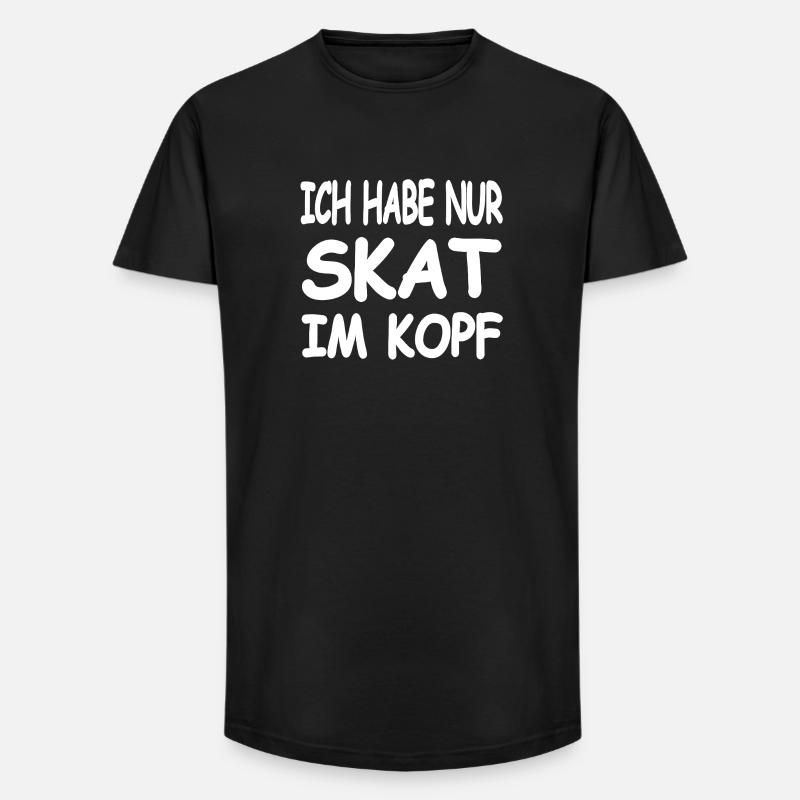 Skat - T-shirt uomo a vestibilità lunga - nero