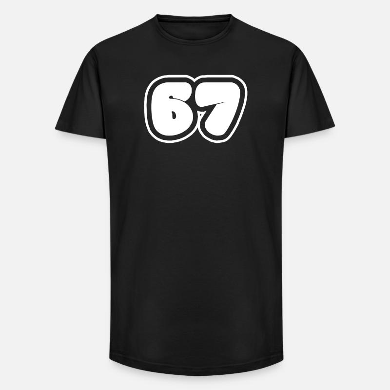 67 Nummer - Long Fit Männer T-Shirt - Schwarz