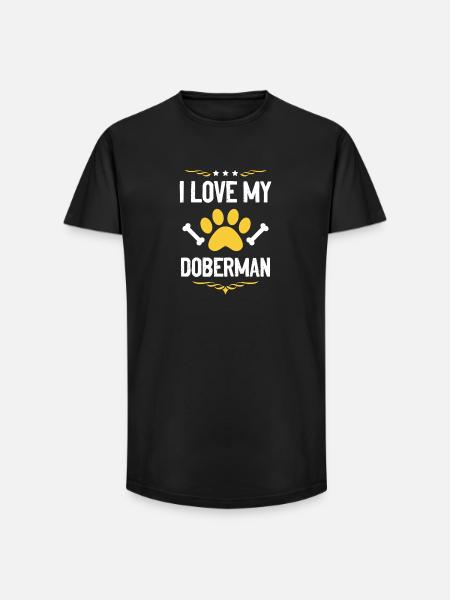 Doberman Lover Motif - Long Fit Men's T-Shirt - black