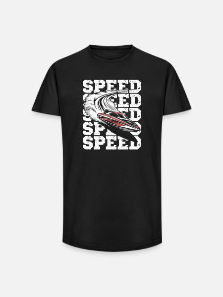 Speed Motorboat Adventure - Long Fit Men's T-Shirt - black