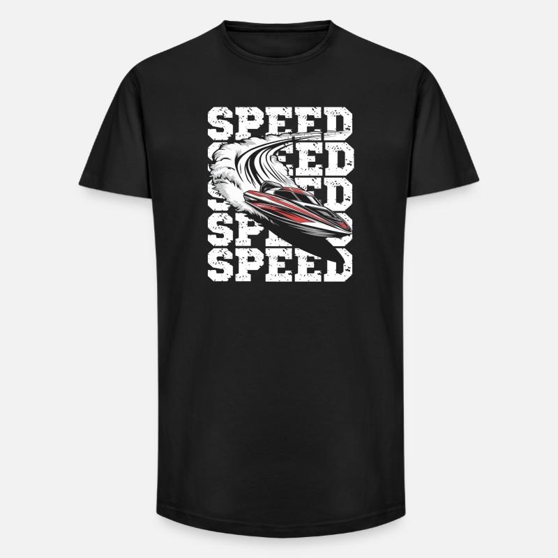 Geschwindigkeit Motorboot Abenteuer - Long Fit Männer T-Shirt - Schwarz