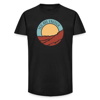 You Are Enough Self Love Motivational Quote - Long Fit Men's T-Shirt - black - Front - AI Model Male 185 light (185cm)