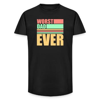 Worst Dad Ever Lustig Sarkastisch Vatertag Papa - Long Fit Männer T-Shirt - Schwarz - Vorne - AI Model Male 185 light (185cm)