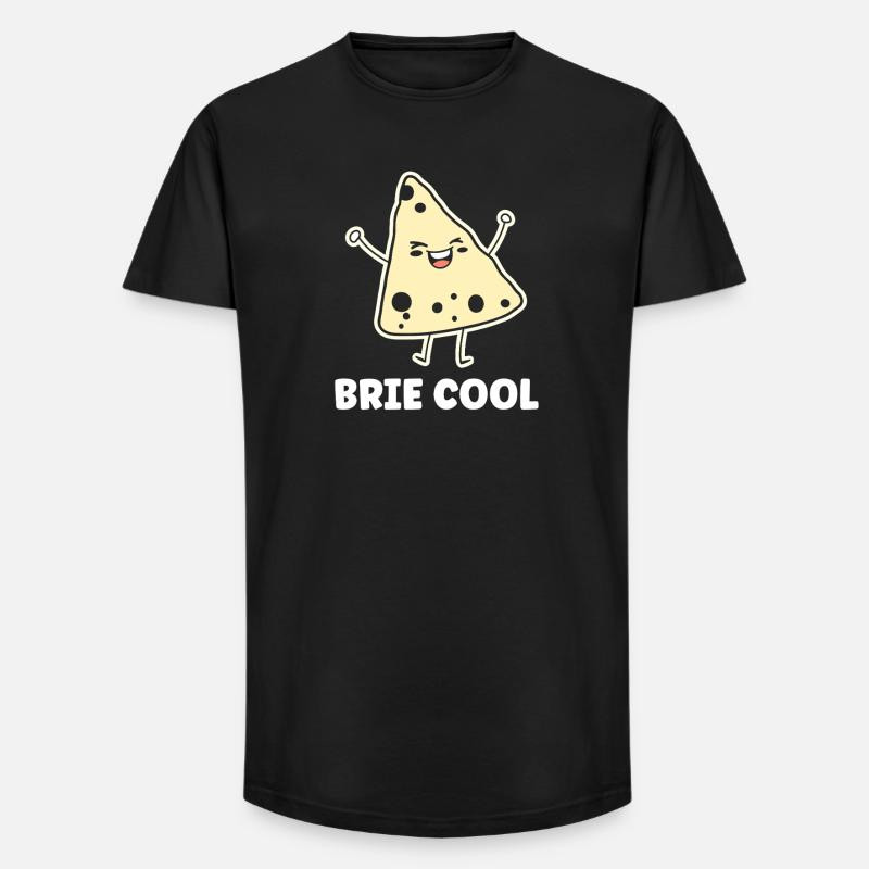 Humor Brie-Käse - Long Fit Männer T-Shirt - Schwarz