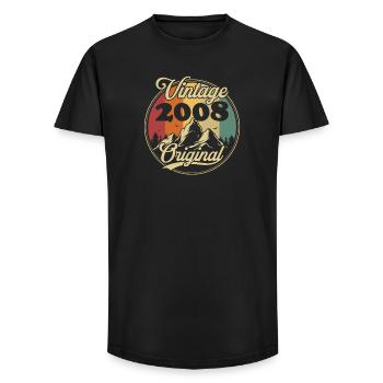 Original 2008 Vinatge Vintage Birthday Gift - Long Fit Men's T-Shirt - black - Front - AI Model Male 185 light (185cm)