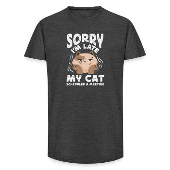 Tut Mir Leid, Dass Ich Zu Spät Komme. - Long Fit Männer T-Shirt - Anthrazit - Vorne - AI Model Male 185 light (185cm)