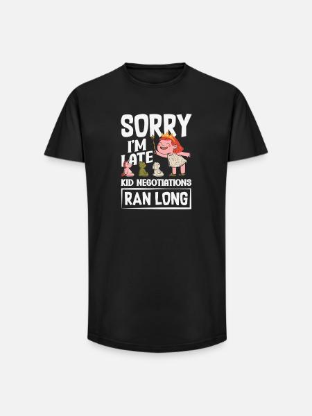 Sorry I'm late. - Long Fit Men's T-Shirt - black