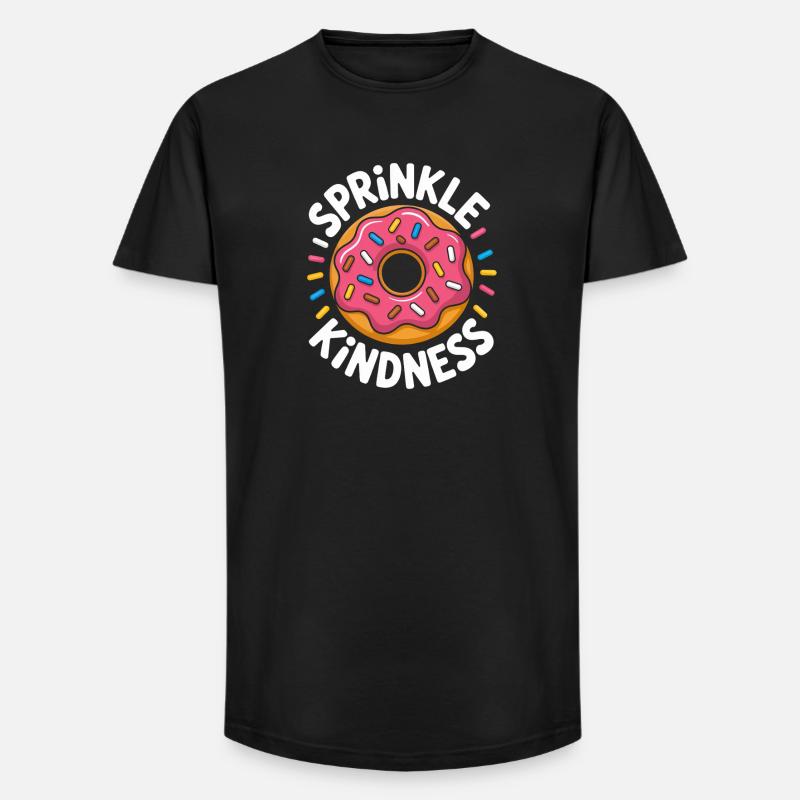 Sprinkle Kindness Herzlichkeit Donut Liebe - Long Fit Männer T-Shirt - Schwarz
