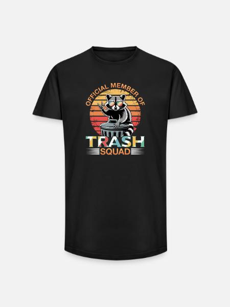 Funny Raccoon - Long Fit Men's T-Shirt - black