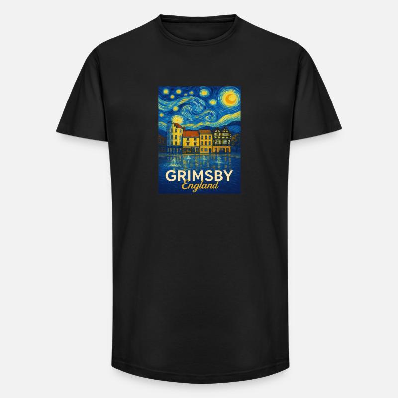 Grimsby England - Long Fit Männer T-Shirt - Schwarz