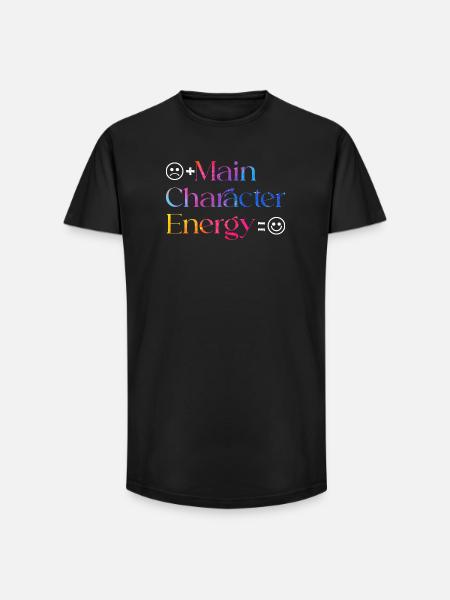 Main Character Energy smilie - Long Fit Men's T-Shirt - black