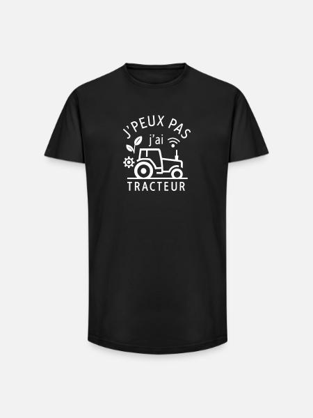 I can't I have tractor - Long Fit Men's T-Shirt - black