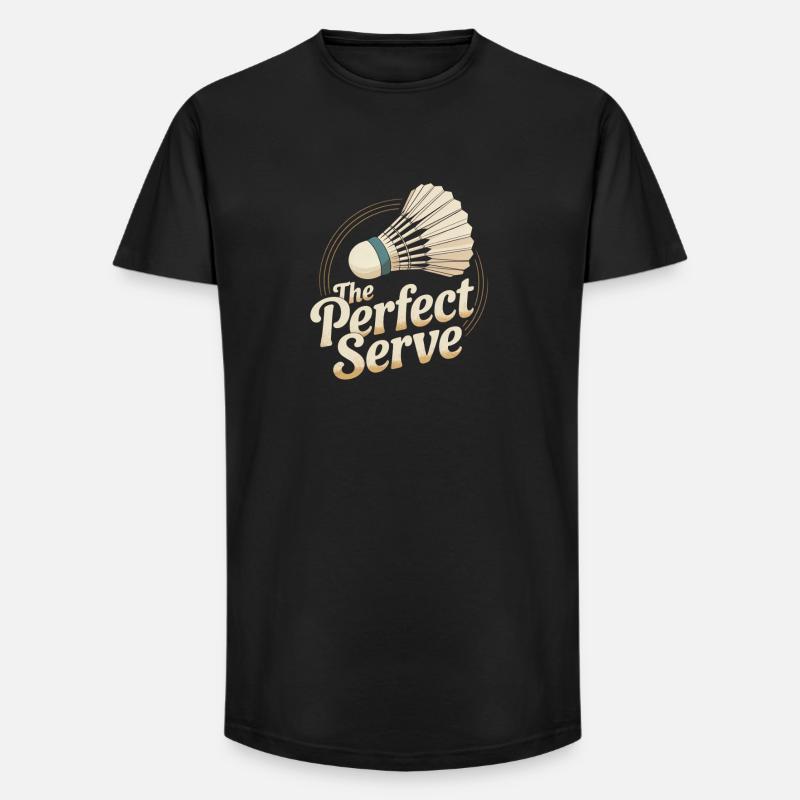Retro Badminton - Long Fit Männer T-Shirt - Schwarz