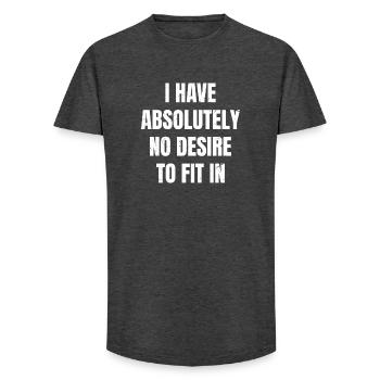I have absolutely no desire to fit in - T-shirt coupe longue homme - charbon - Devant - AI Model Male 185 light (185cm)