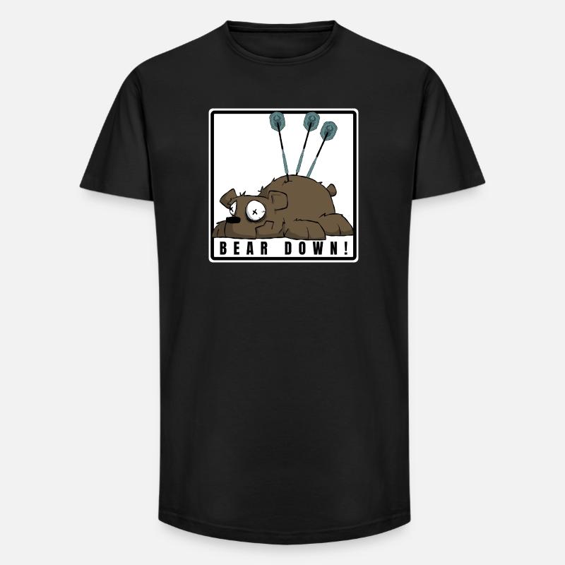 Lustiges Darts Comic Motiv. BEAR DOWN ! - Long Fit Männer T-Shirt - Schwarz