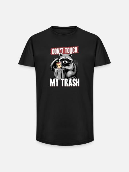 Funny Raccoon - Long Fit Men's T-Shirt - black