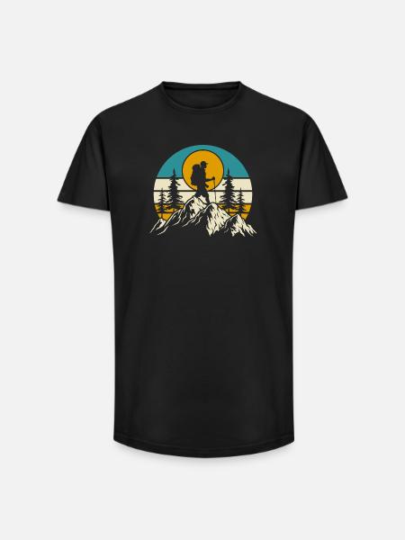 Hiking Hiker Mountaineer Gift - Long Fit Men's T-Shirt - black