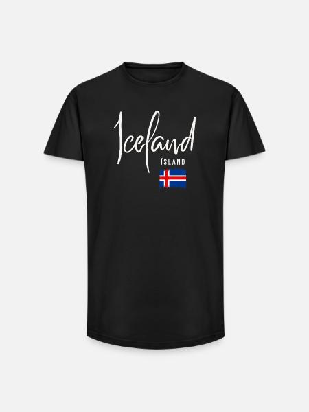 Icelandic roots, I love Iceland - Long Fit Men's T-Shirt - black